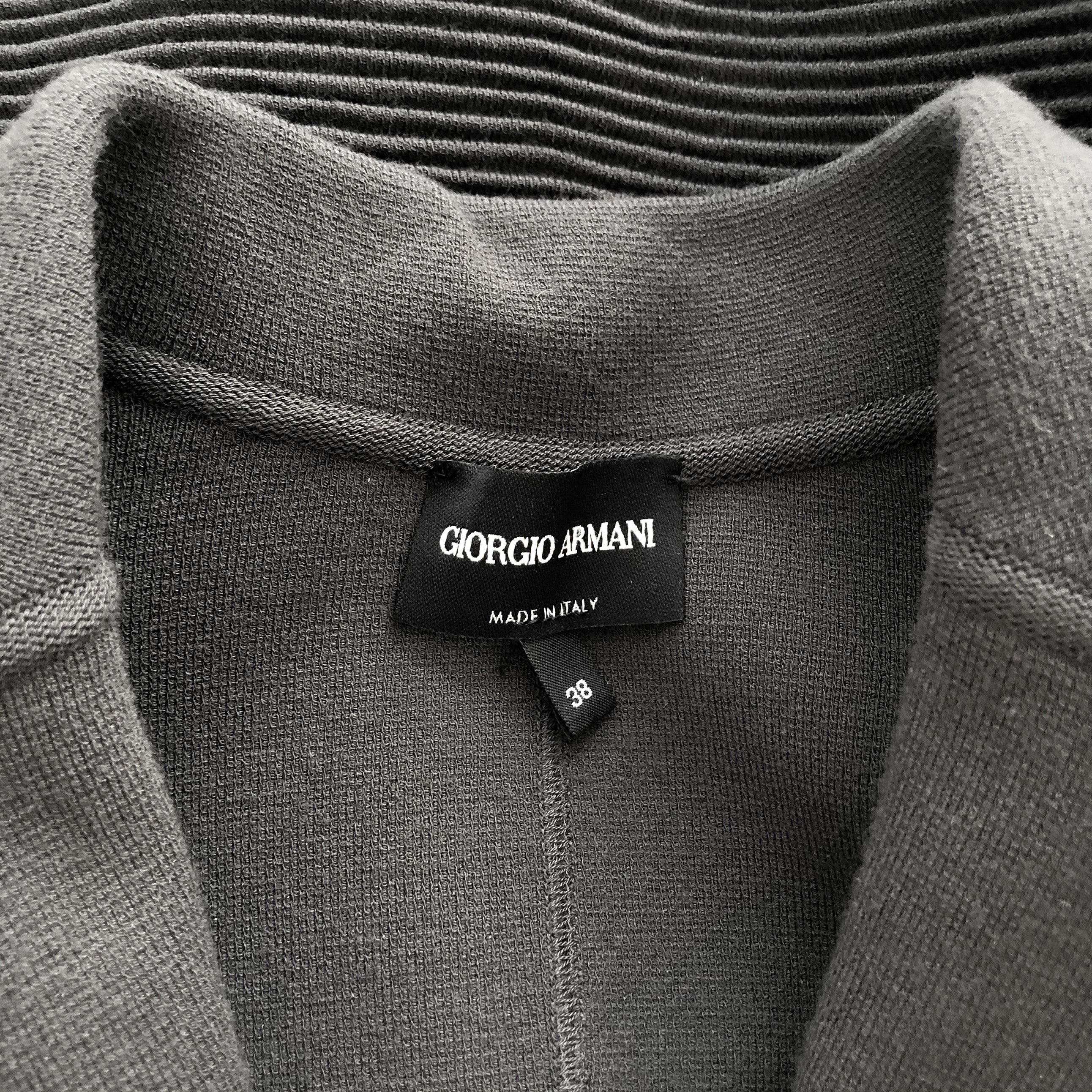 Giorgio Armani Wool/Cashmere Bomber Jacket Navy at CareOfCarl.com