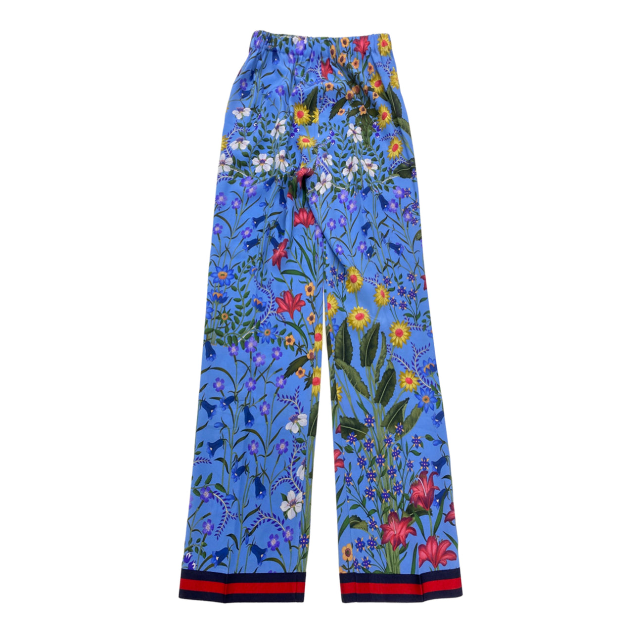 Gucci Women's Floral-Print Silk-twill Trousers