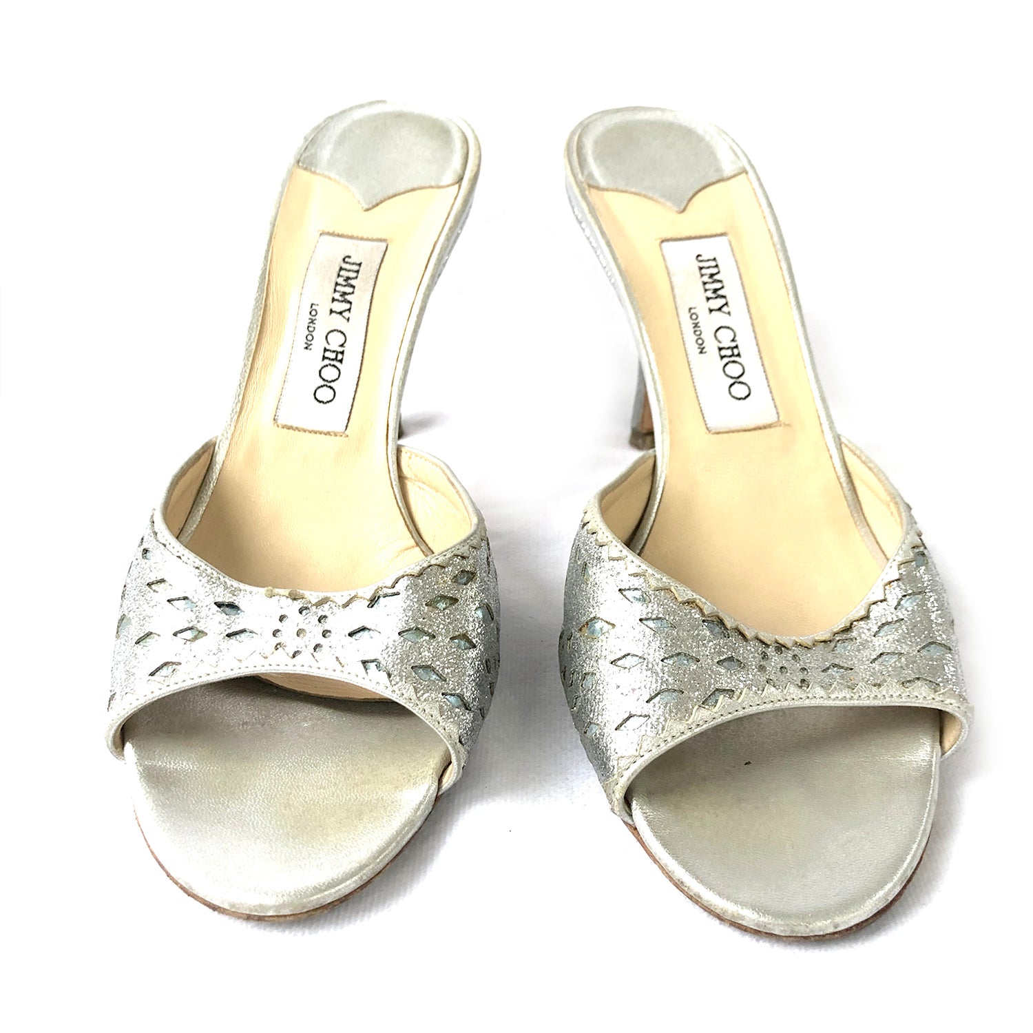 Jimmy choo hot sale silver sandals