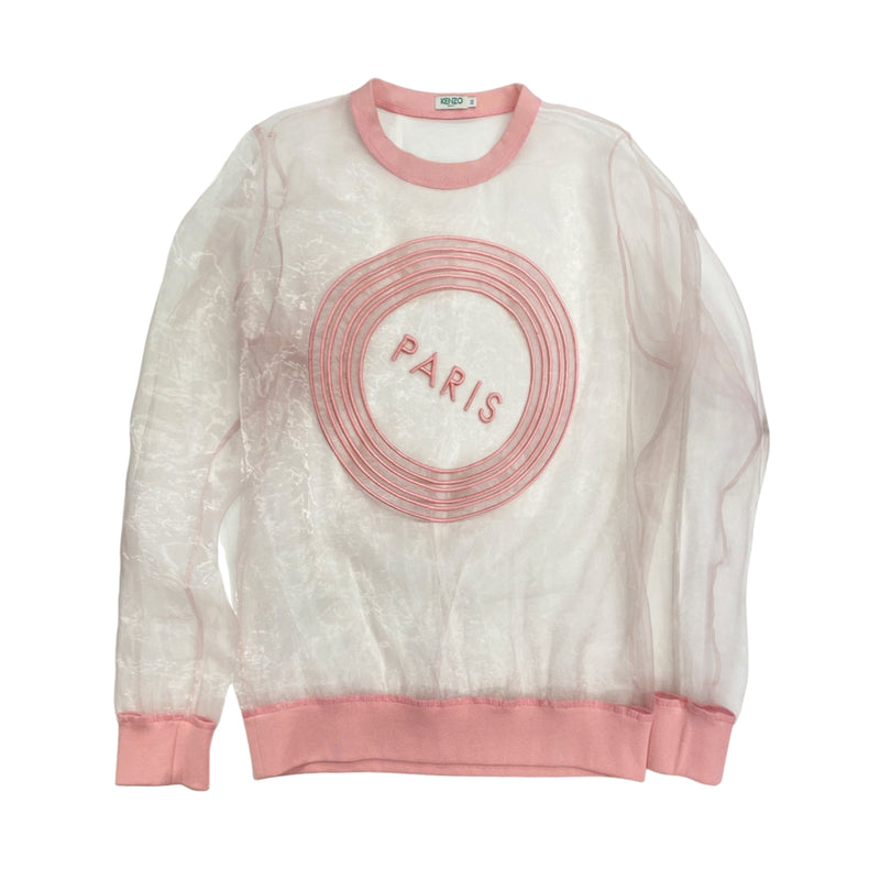 pre-loved KENZO pink sheer organza sweatshirt | Size M