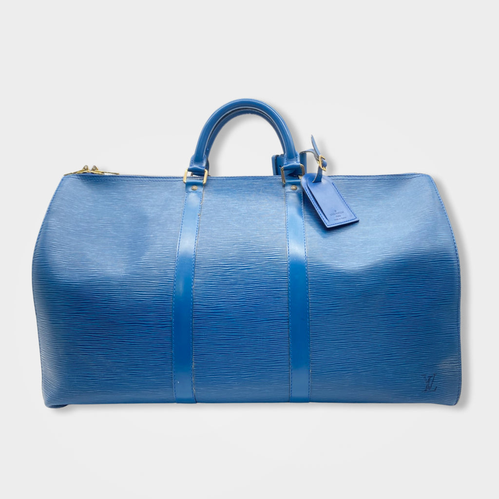 LOUIS VUITTON blue Speedy leather duffle bag – Loop Generation