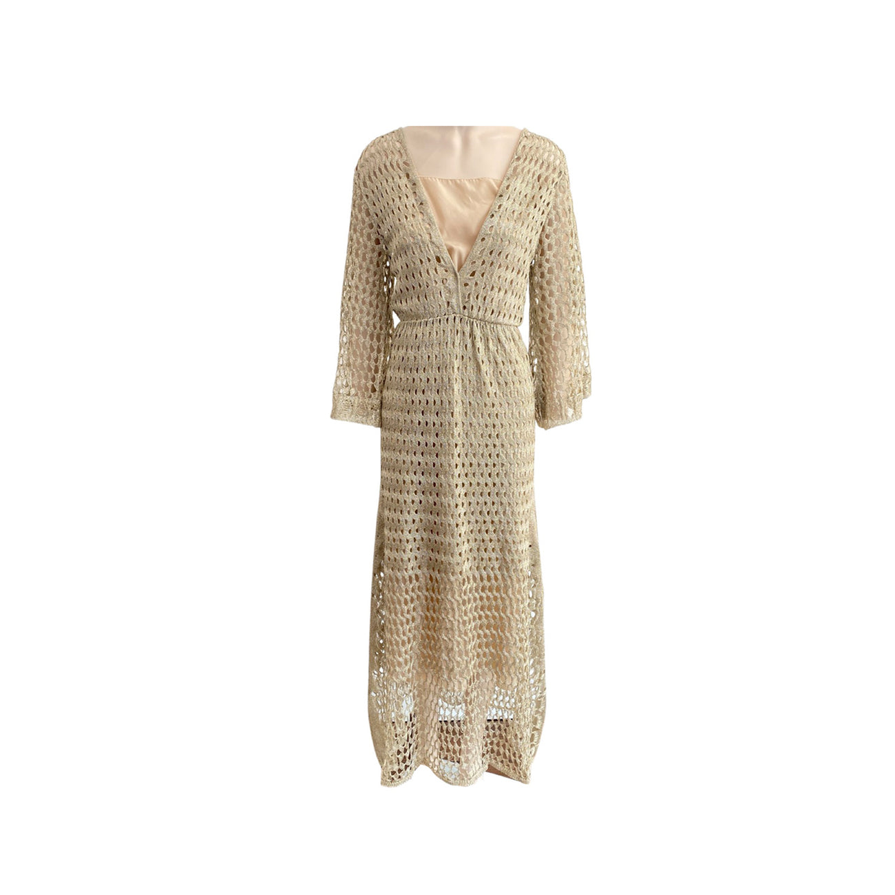 Missoni gold metallic knitted maxi dress – Loop Generation