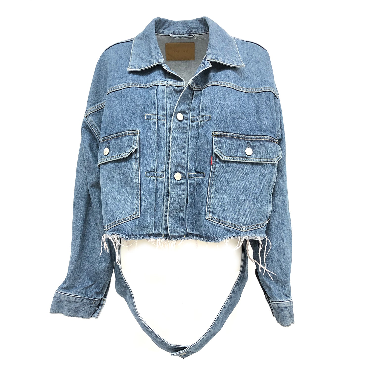 Cropped neon clearance denim jacket