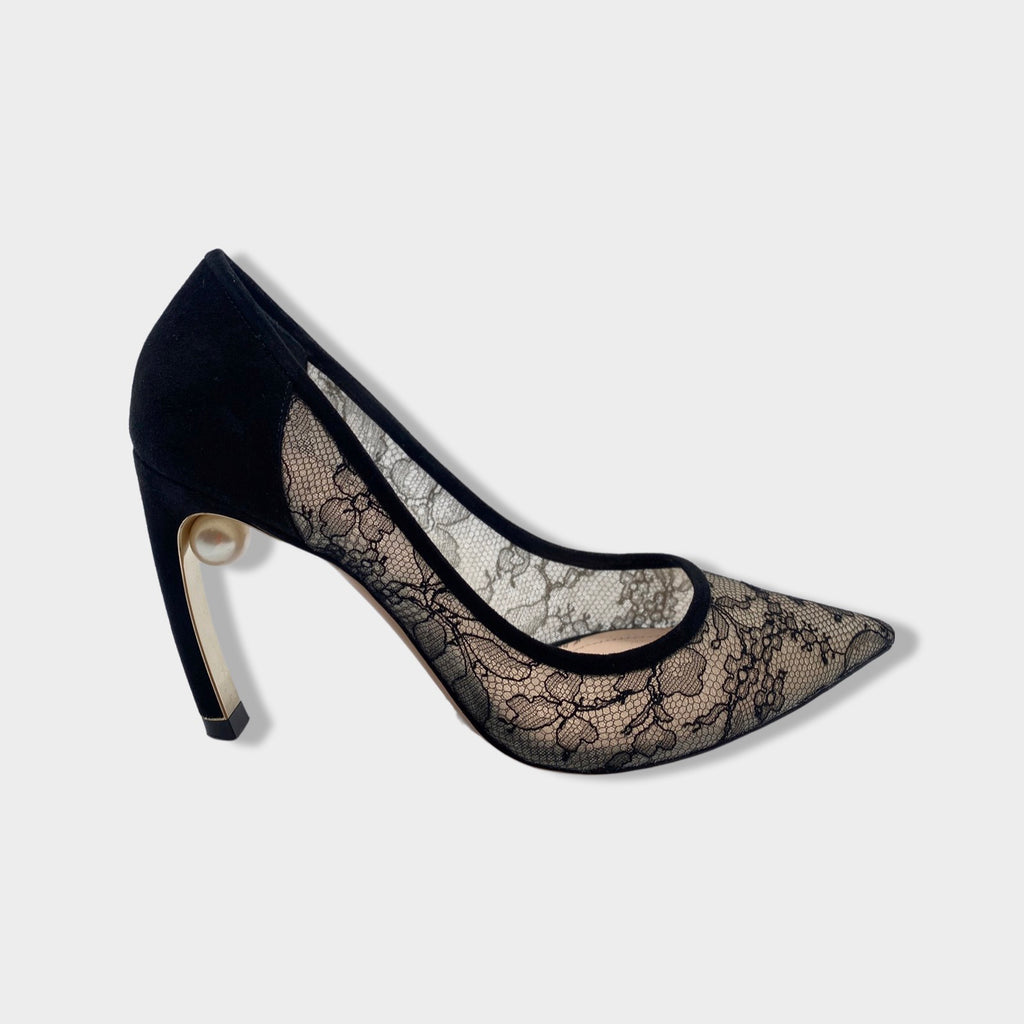 Nicholas Kirkwood Elaphe Pumps in Black Suede with Snakeskin Cap-Toe — UFO  No More