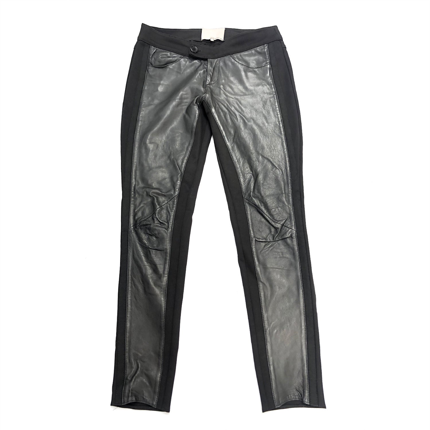 Leather on sale panel trousers