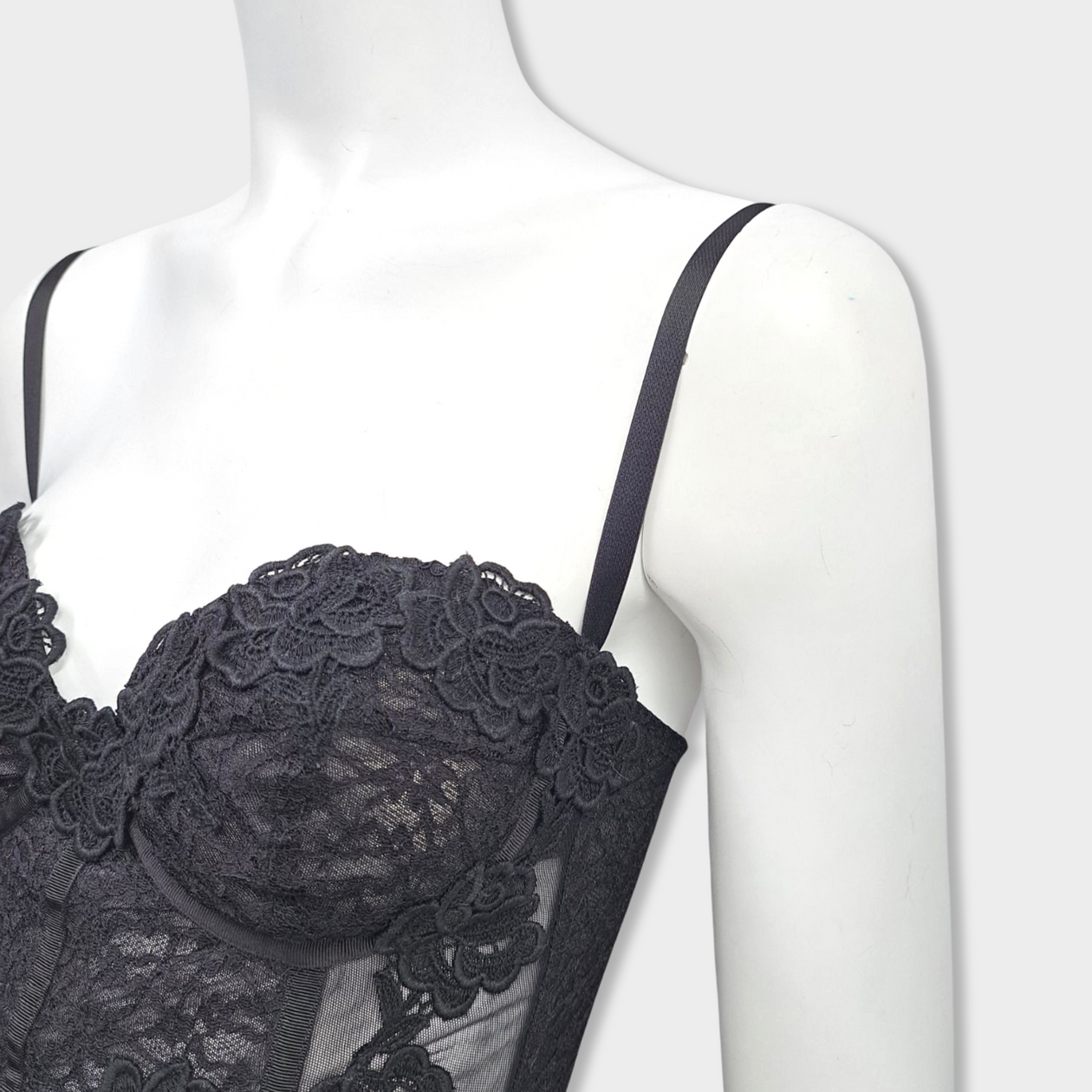 ALESSANDRA RICH black lace bustier top – Loop Generation