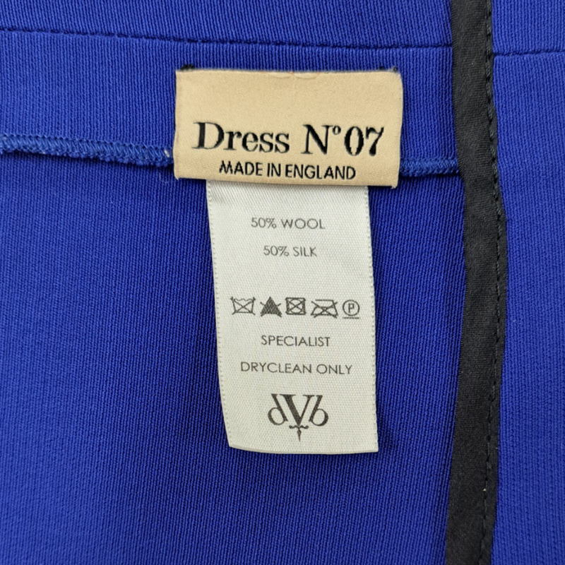 VICTORIA BECKHAM blue wool and silk dress