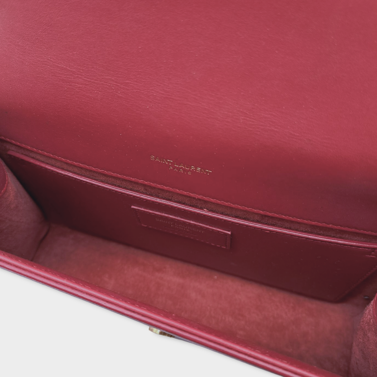 Auth SAINT LAURENT PARIS Kate Small 470429 Red Leather Shoulder Bag