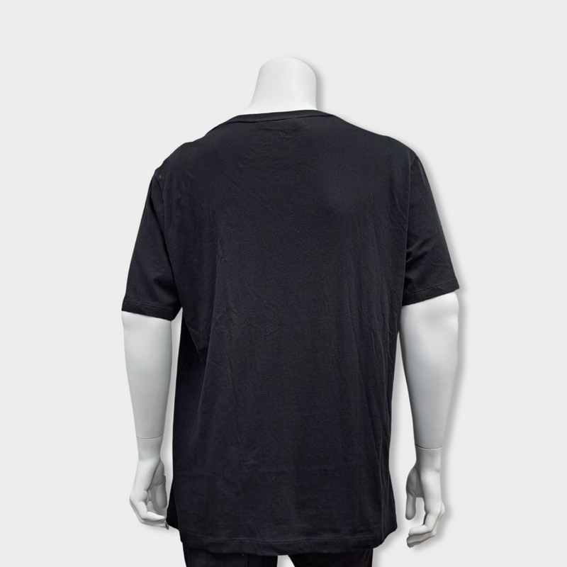 GUCCI black cotton T-shirt with logo print