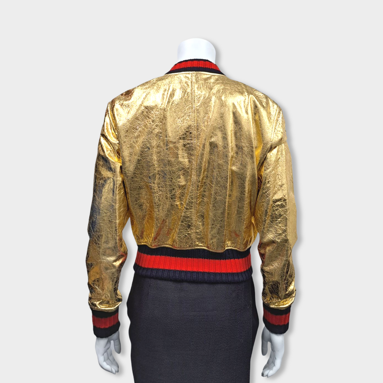 Gucci gold bomber on sale jacket