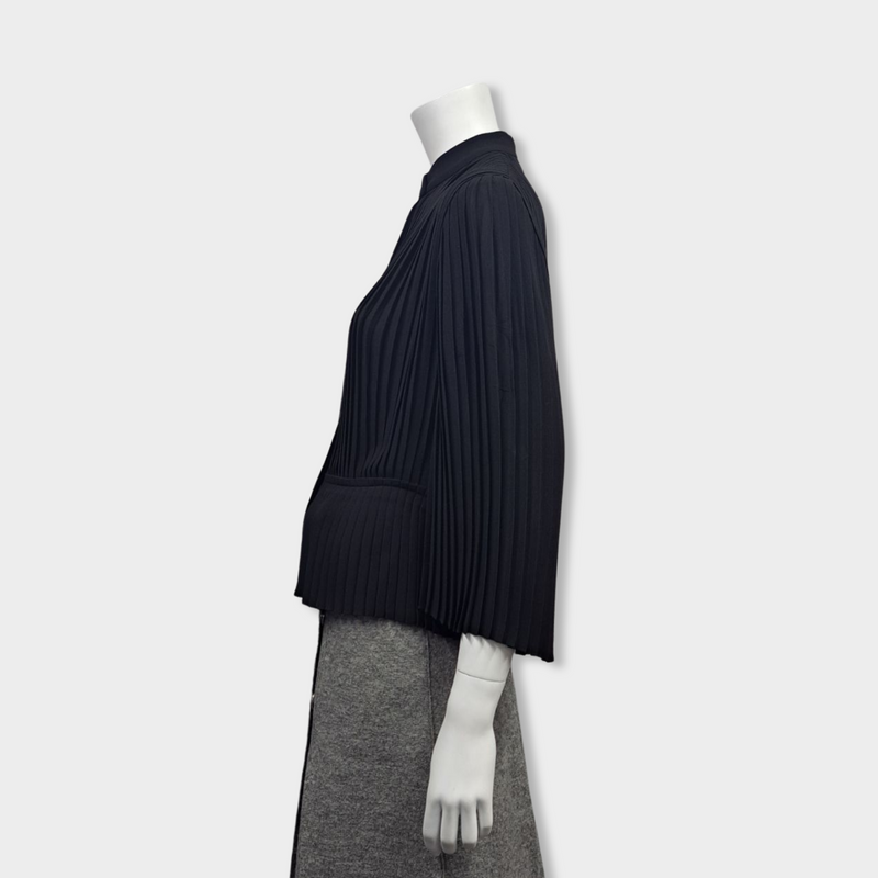 second-hand LOUIS VUITTON black silk pleated blouse