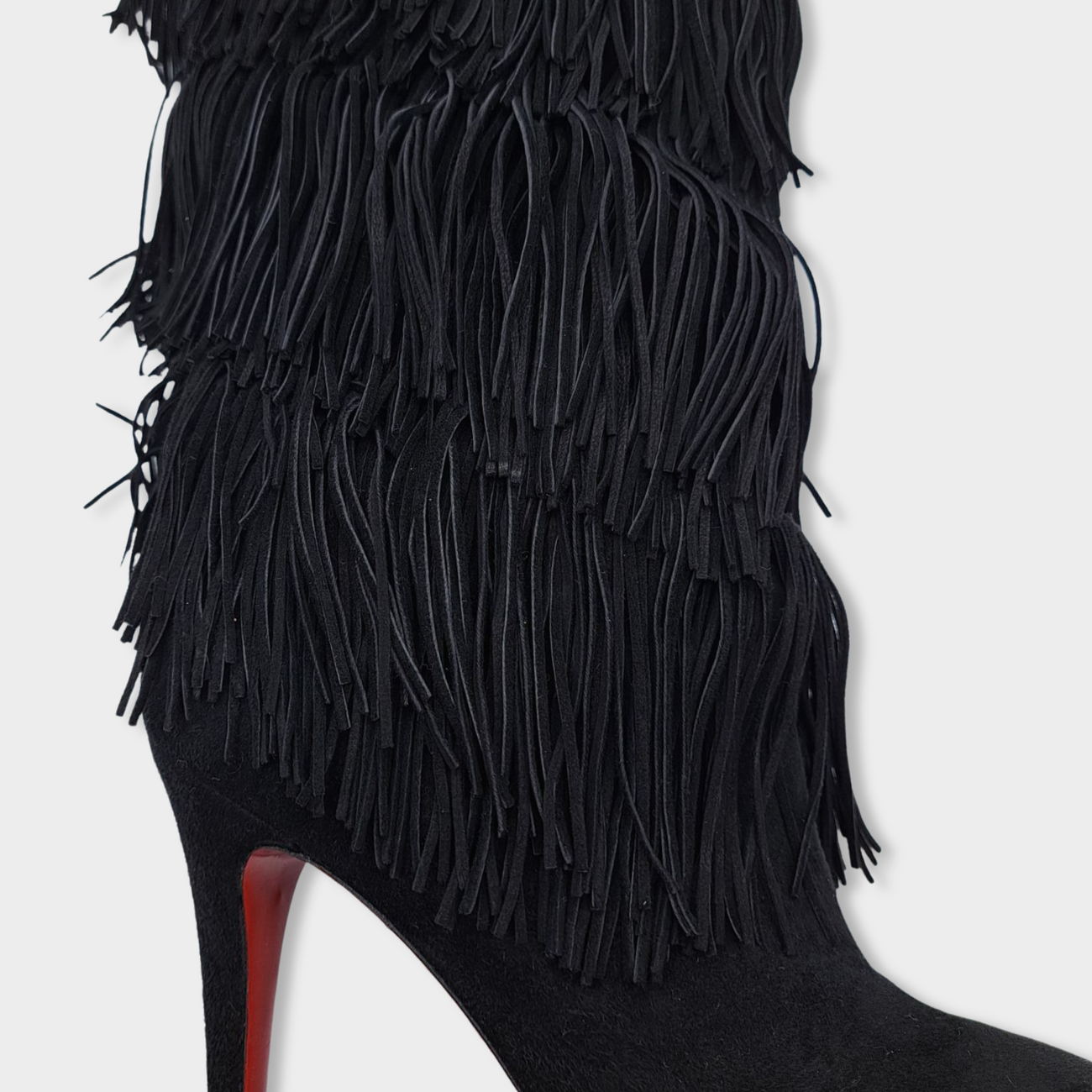 Christian louboutin hot sale fringe boots