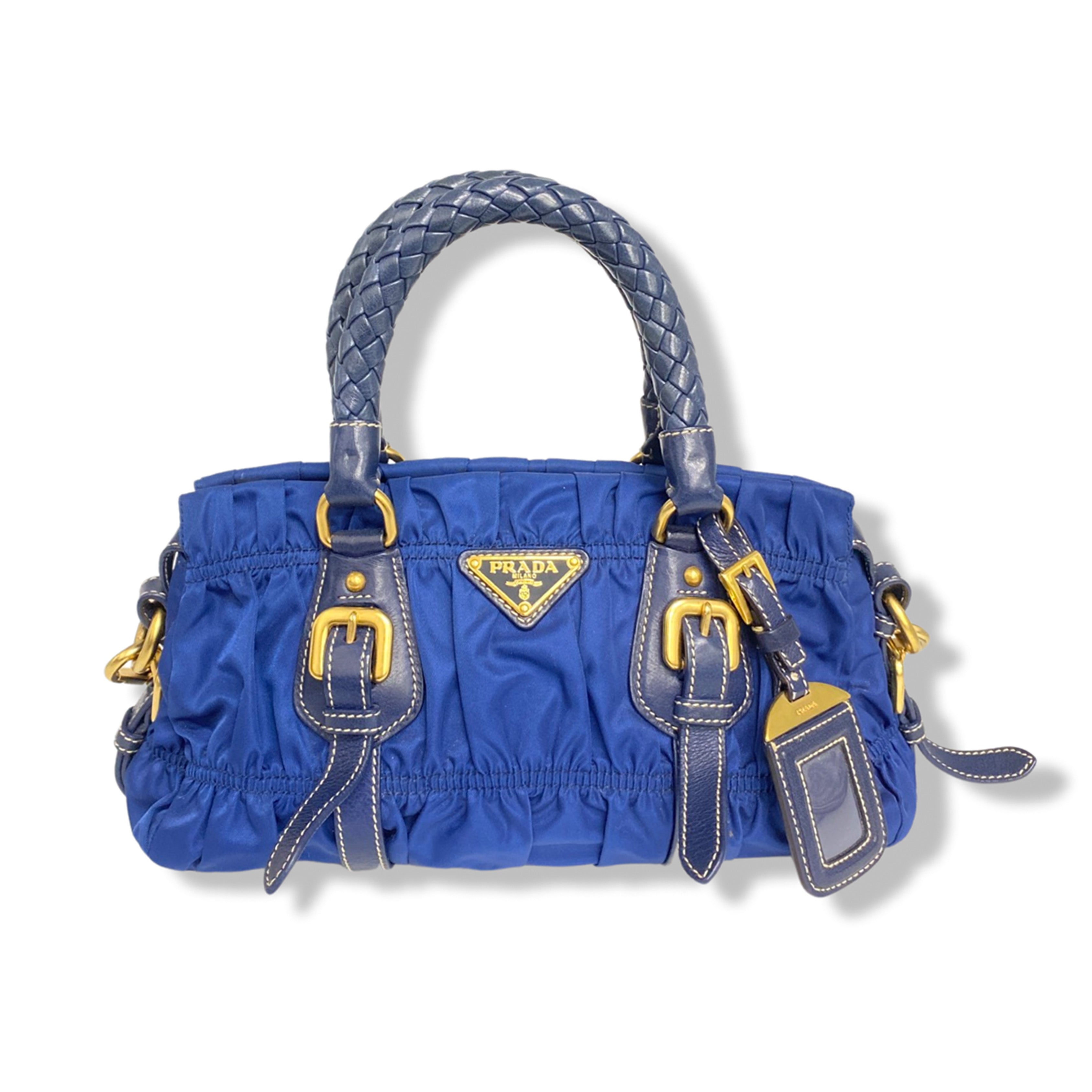 PRADA navy nylon Tessuto Gauffre handbag Loop Generation