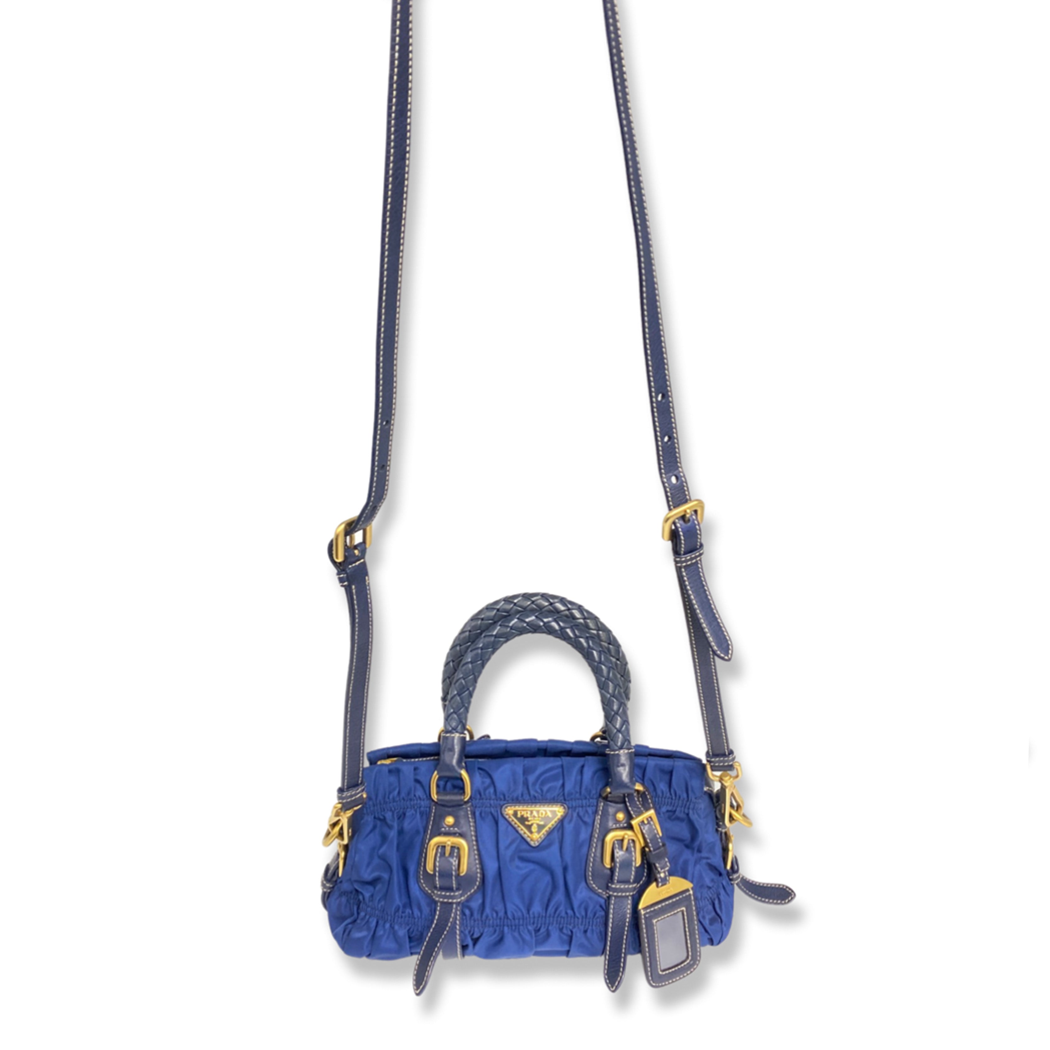 PRADA navy nylon Tessuto Gauffre handbag Loop Generation