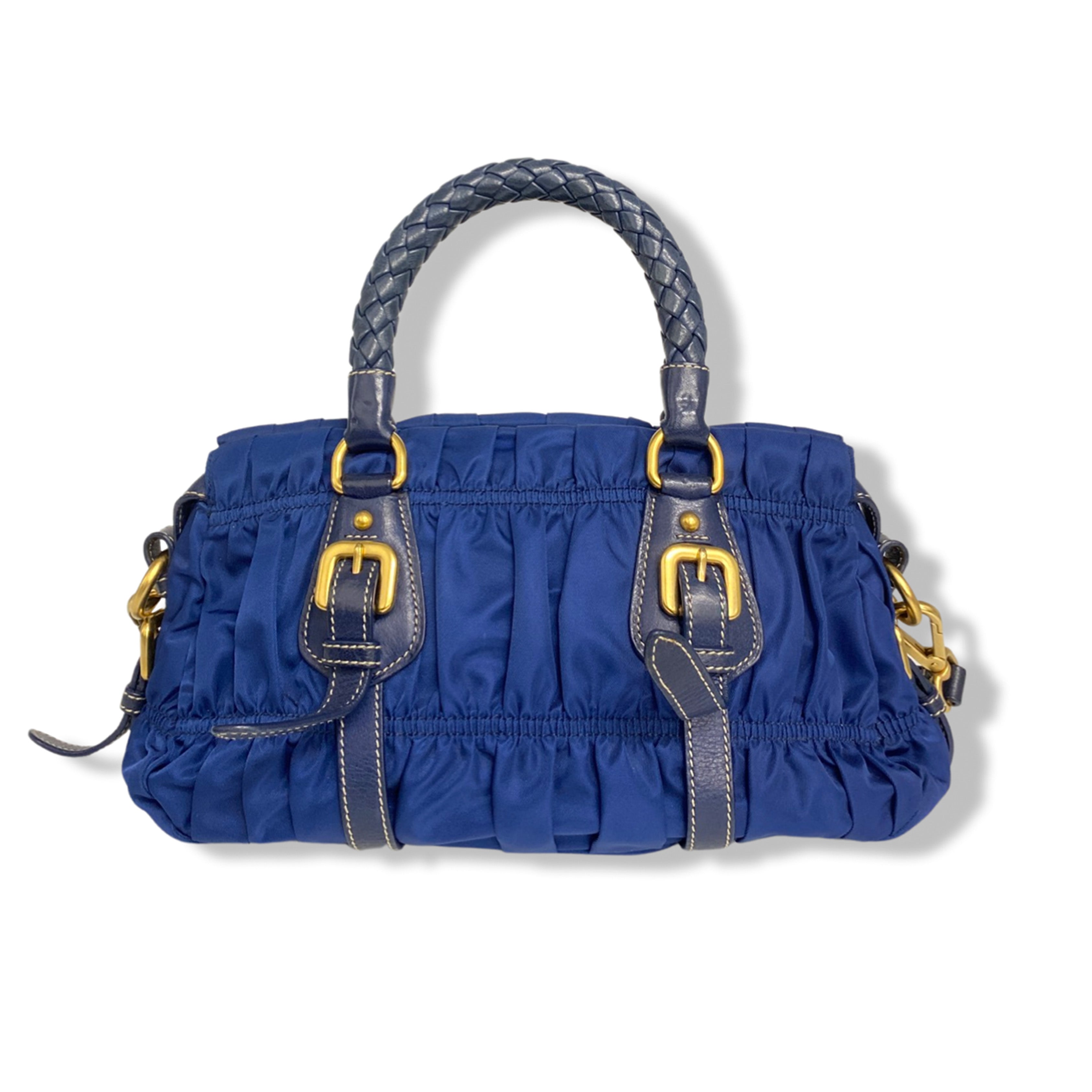 PRADA navy nylon Tessuto Gauffre handbag Loop Generation