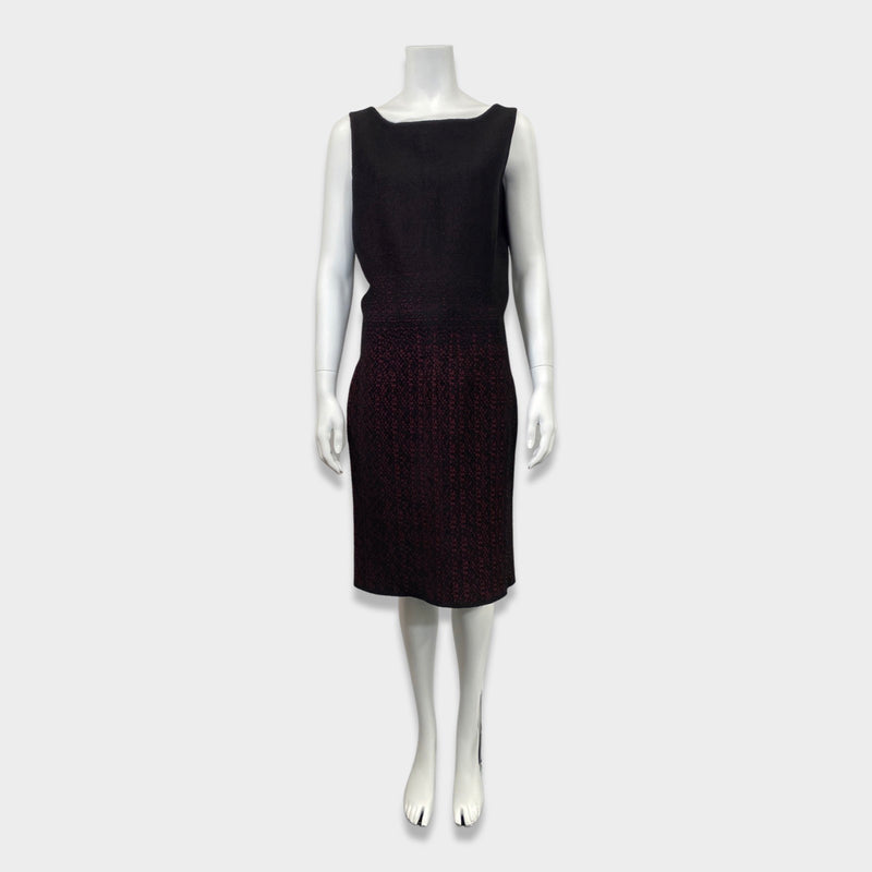 PRADA burgundy viscose mid-length dress