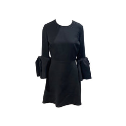 second-hand ROKSANDA black dress with ruffled sleeves | Size UK10