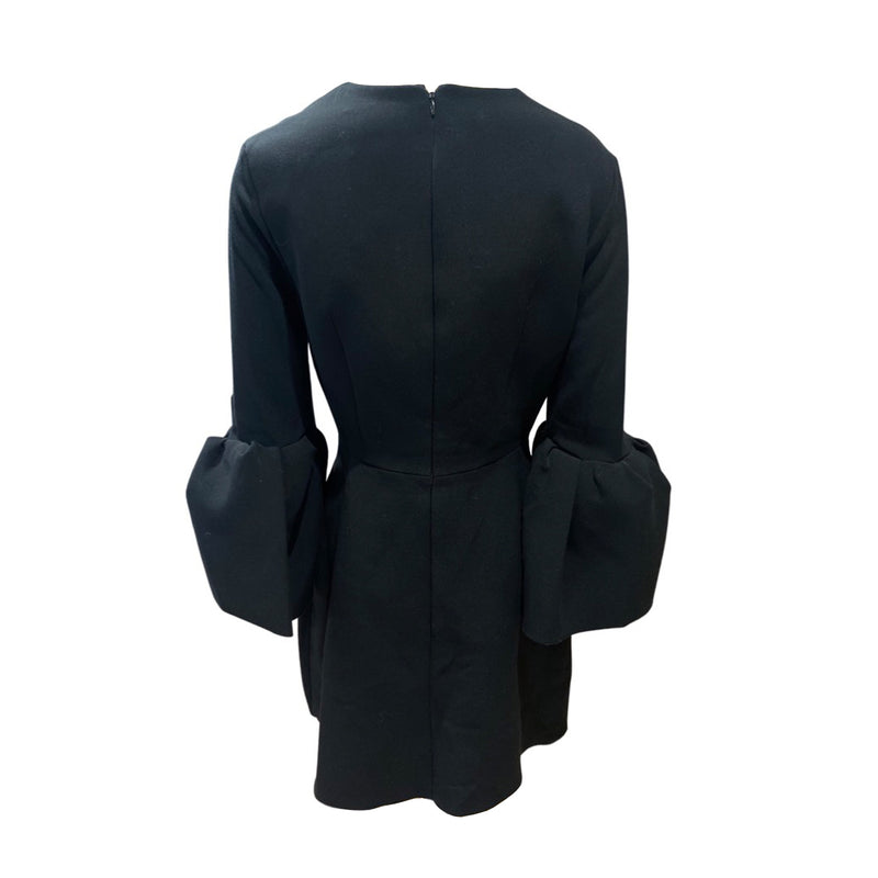 pre-loved ROKSANDA black dress with ruffled sleeves | Size UK10