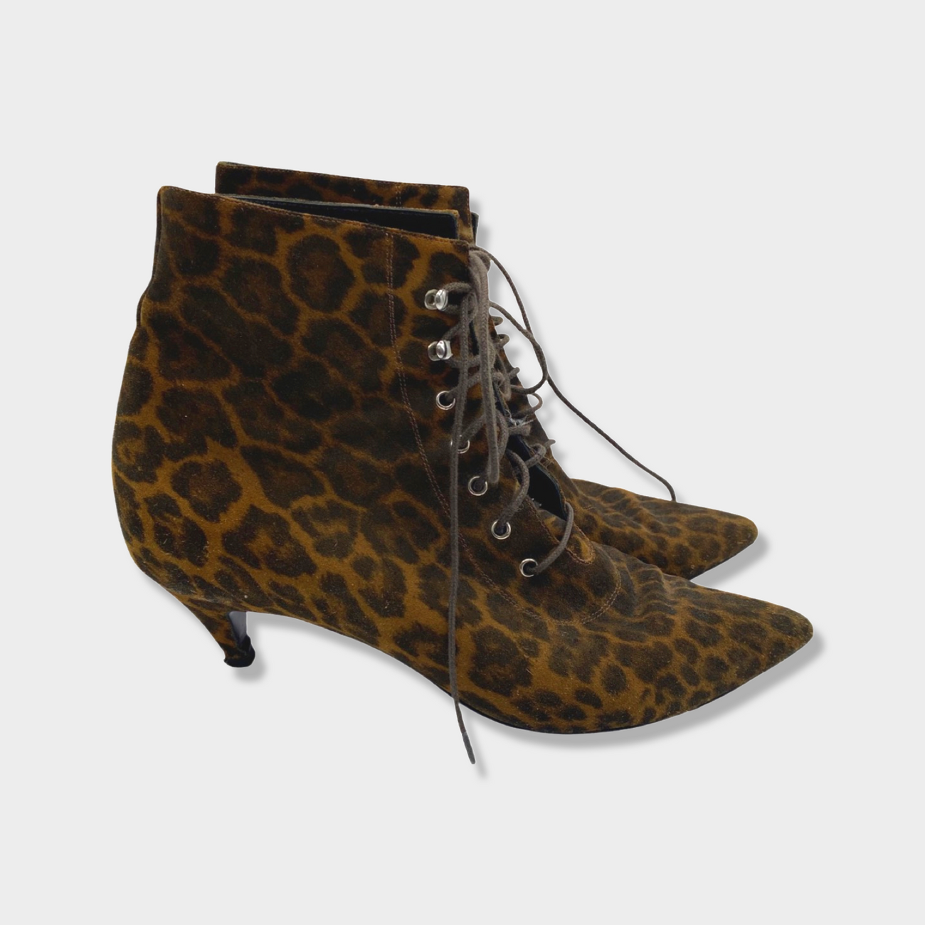 Saint laurent sales leopard boots