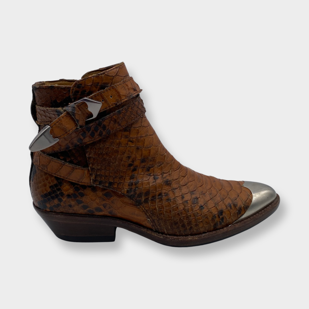 Isabel Marant tan python leather ankle boots Loop Generation