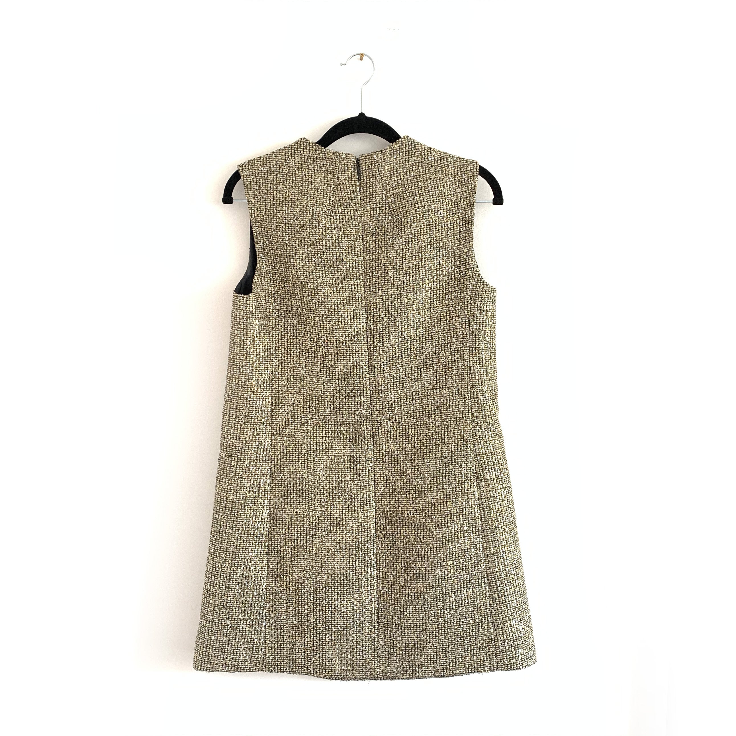 SAINT LAURENT gold tweed A-line dress – Loop Generation