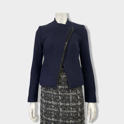 pre-owned STELLA MCCARTNEY navy woolen jacket with chain detail | SIze IT38