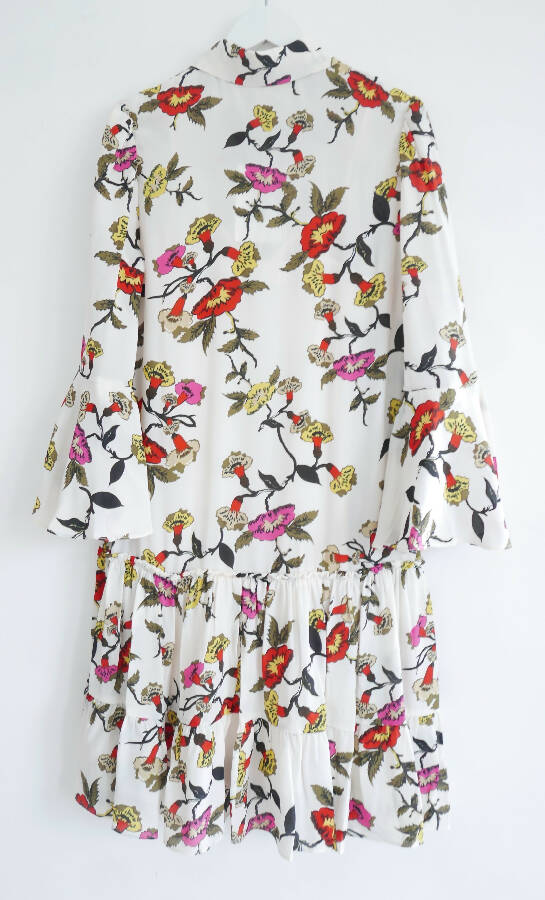 Diane Von Furstenberg white charlottenburg floral print crepe Beata dress